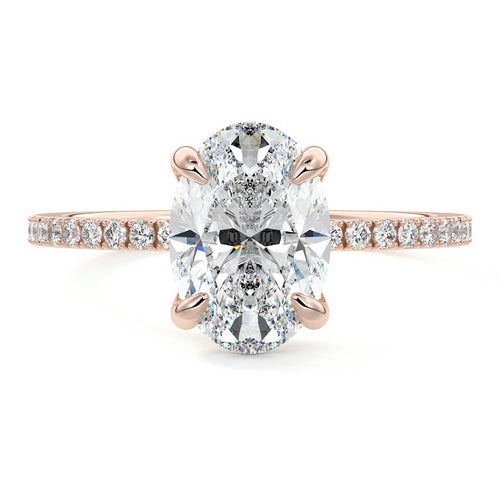 Aurelia - Oval Rose Gold Lab Grown Diamond Engagement Ring | Nura Lab
