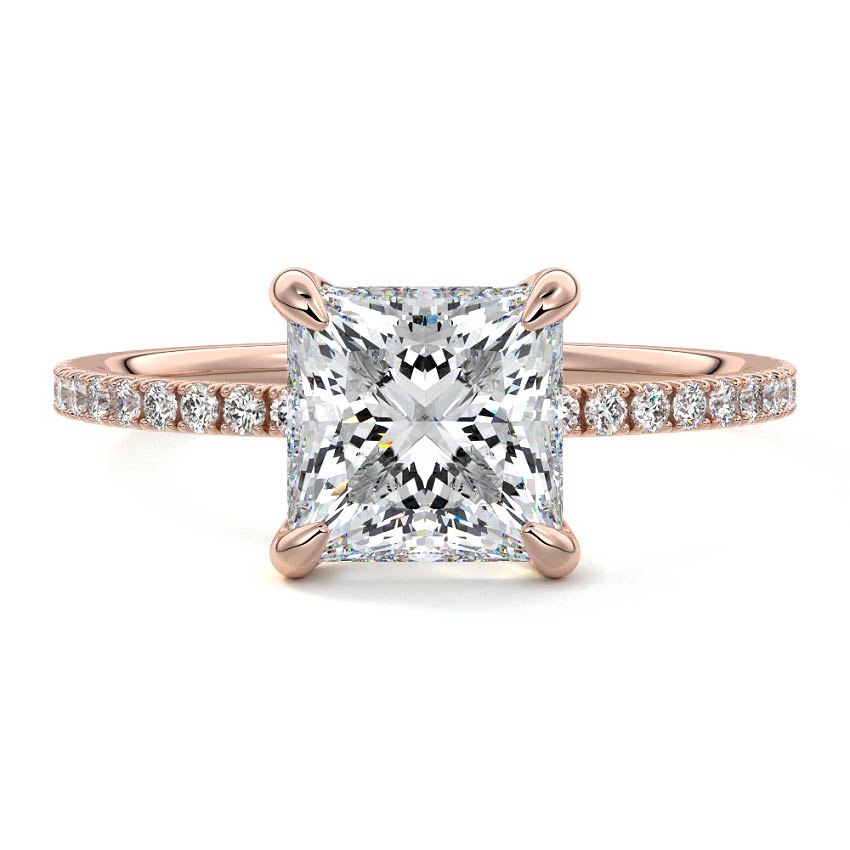 Aurelia - Princess Rose Gold Lab Grown Diamond Engagement Ring | Nura Lab