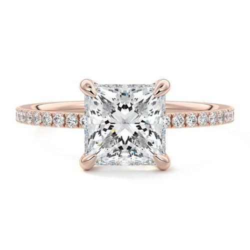 Aurelia - Princess Rose Gold Lab Grown Diamond Engagement Ring | Nura Lab