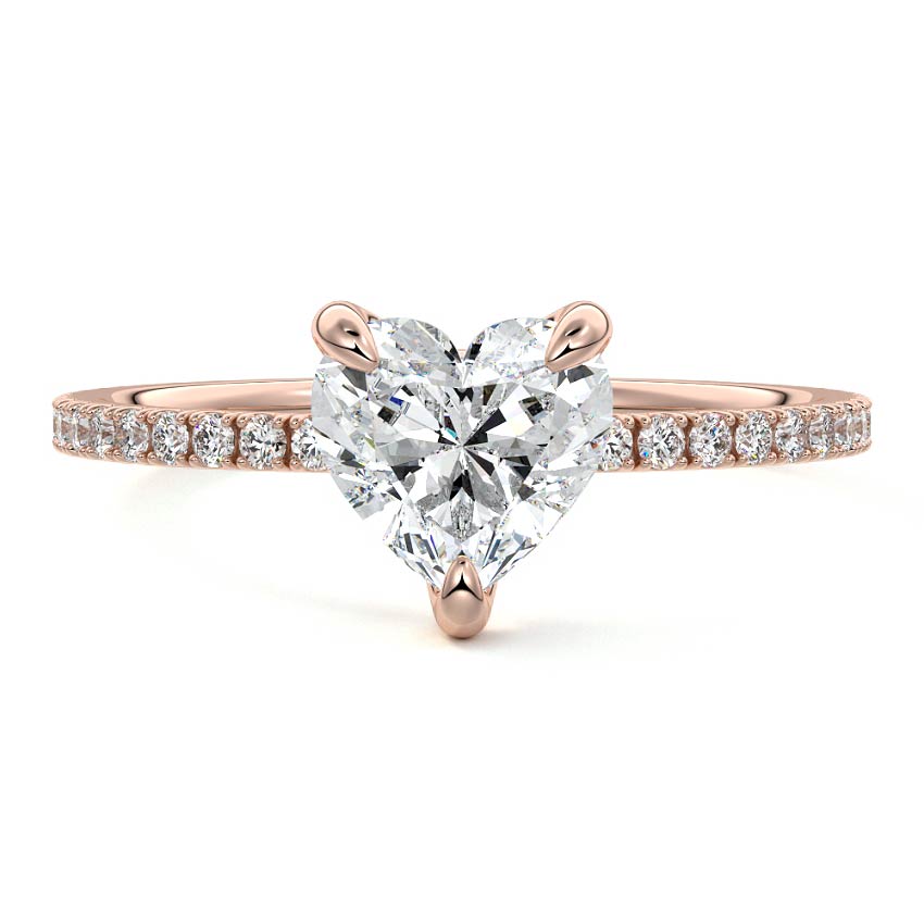 Aurelia - Heart Rose Gold Lab Grown Diamond Engagement Ring | Nura Lab