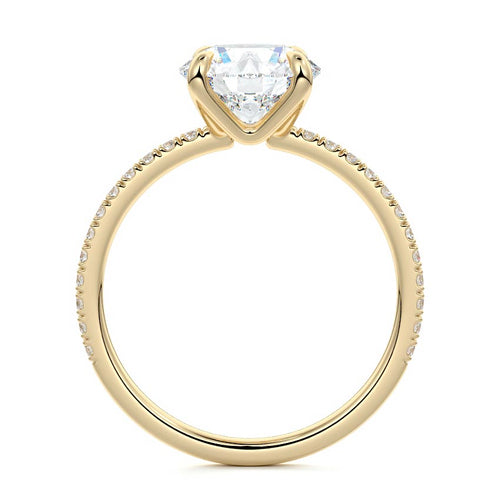 Aurelia - Round Yellow Gold Engagement Ring Profile View | Nura Lab