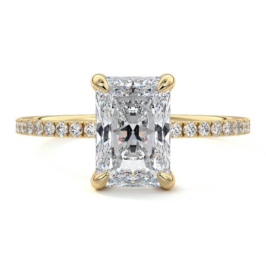 Aurelia - Radiant Yellow Gold Lab Grown Diamond Engagement Ring | Nura Lab