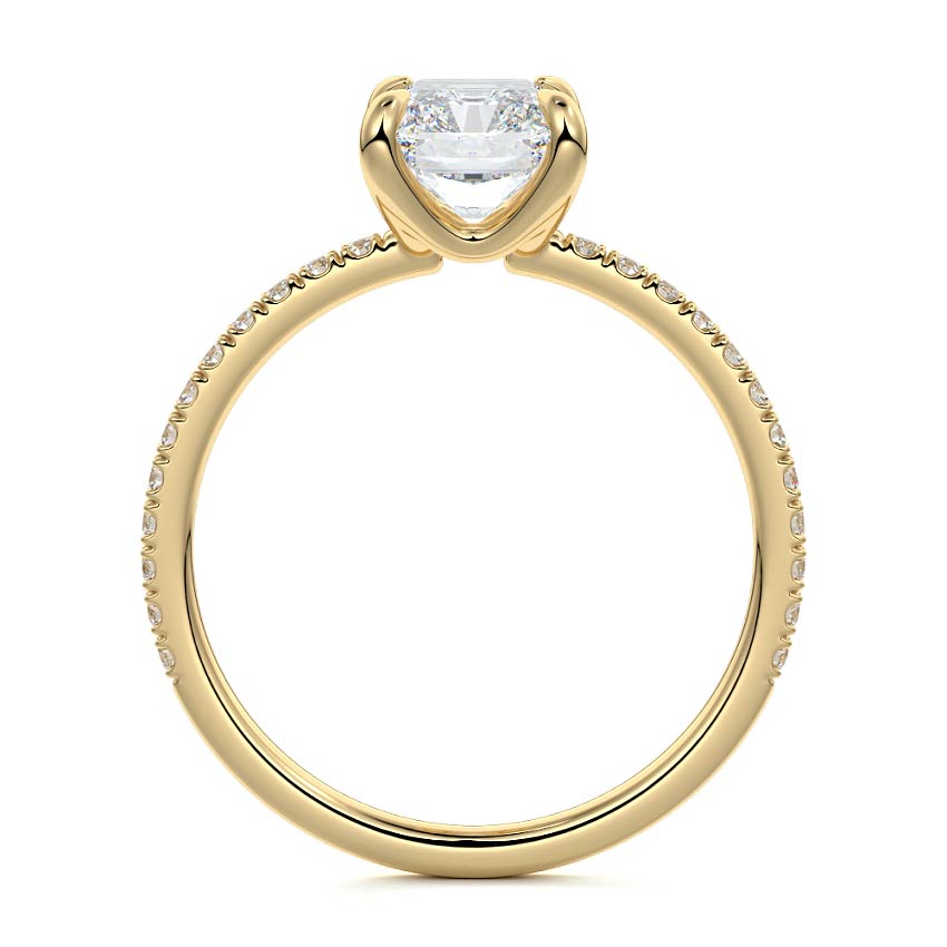 Aurelia - Radiant Yellow Gold Lab Grown Diamond Engagement Ring | Nura Lab