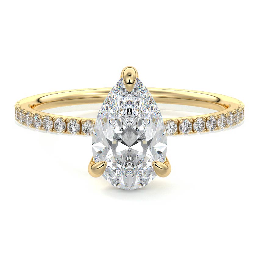 Aurelia - Pear Yellow Gold Lab Grown Diamond Engagement Ring | Nura Lab