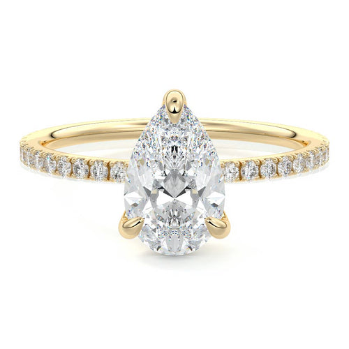 Aurelia - Pear Yellow Gold Lab Grown Diamond Engagement Ring | Nura Lab