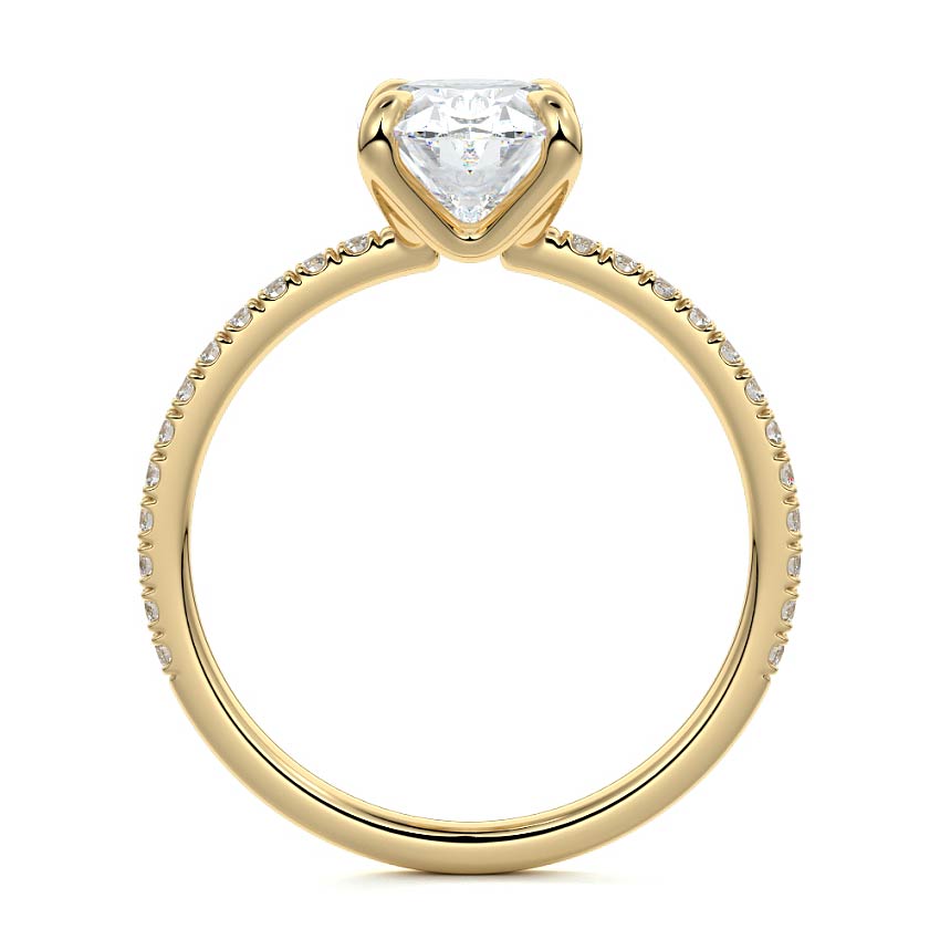 Aurelia - Oval Yellow Gold Engagement Ring Profile View | Nura Lab