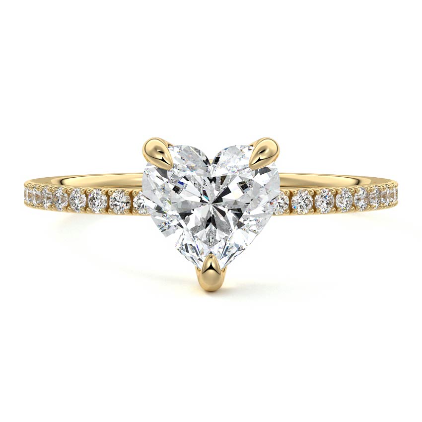 Aurelia - Heart Yellow Gold Lab Grown Diamond Engagement Ring | Nura Lab