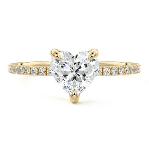 Aurelia - Heart Yellow Gold Lab Grown Diamond Engagement Ring | Nura Lab