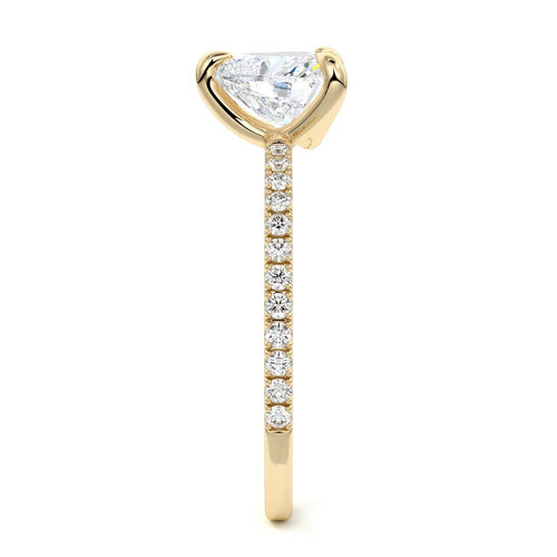 Aurelia - Heart Yellow Gold Engagement Ring Side View | Nura Lab