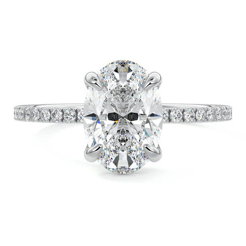 Aurelia - Oval White Gold Lab Grown Diamond Engagement Ring | Nura Lab