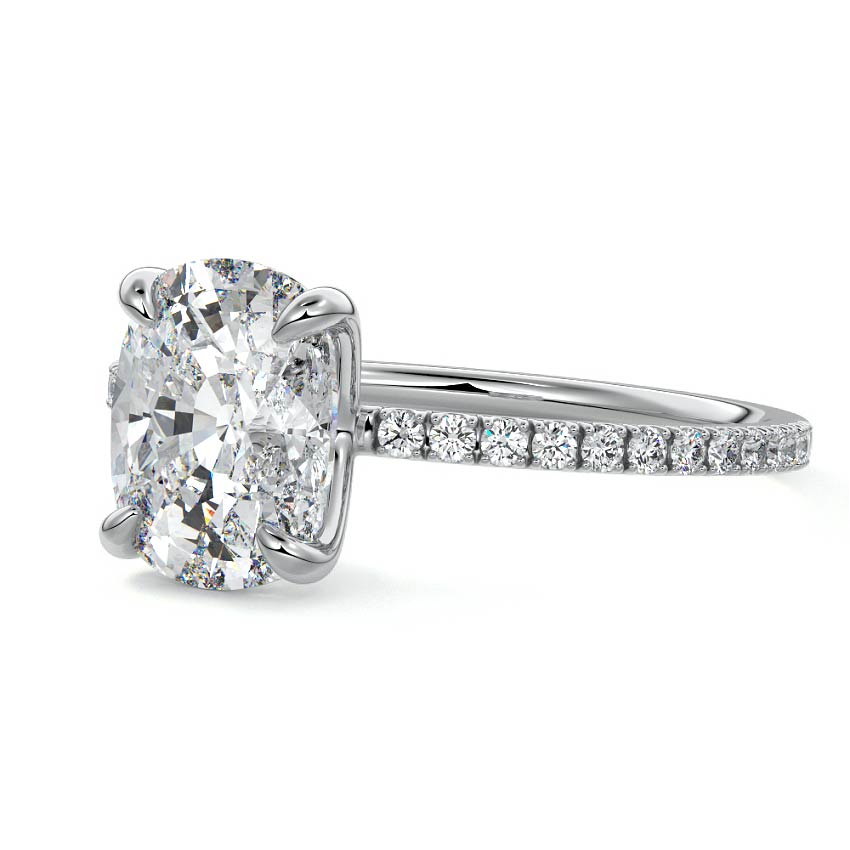 Aurelia - Cushion White Gold Lab Grown Diamond Engagement Ring | Nura Lab