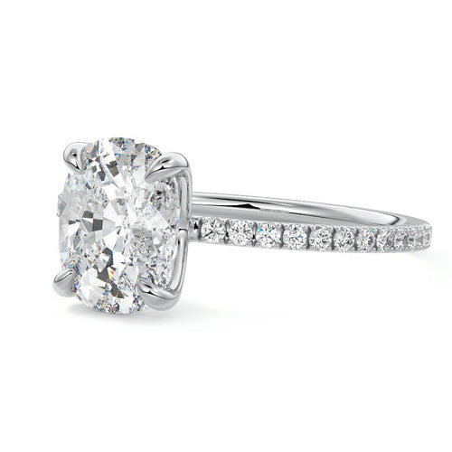 Aurelia - Cushion White Gold Lab Grown Diamond Engagement Ring | Nura Lab