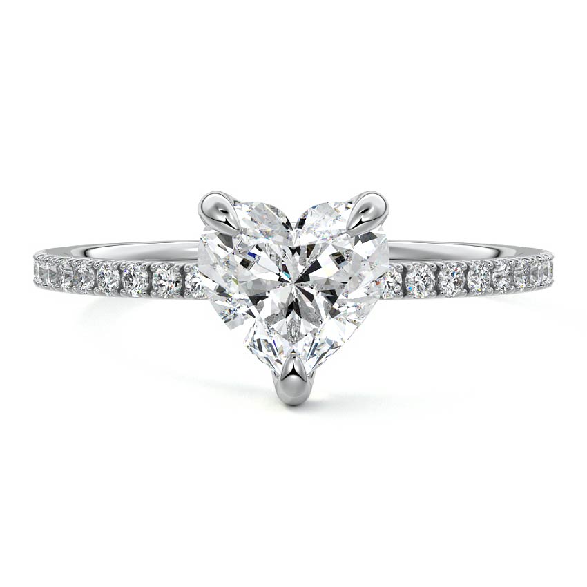 Aurelia - Heart White Gold Lab Grown Diamond Engagement Ring | Nura Lab