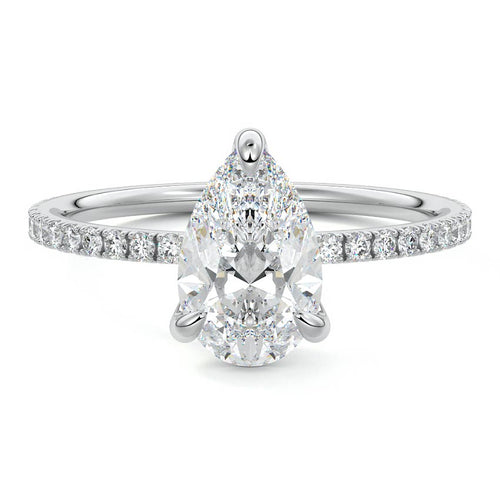 Aurelia - Pear Platinum Lab Grown Diamond Engagement Ring | Nura Lab