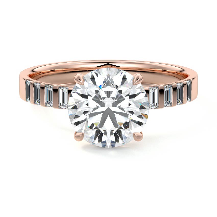 Alessia - Round Rose Gold Lab Grown Diamond Engagement Ring | Nura Lab