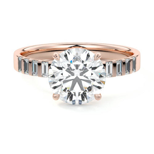 Alessia - Round Rose Gold Lab Grown Diamond Engagement Ring | Nura Lab