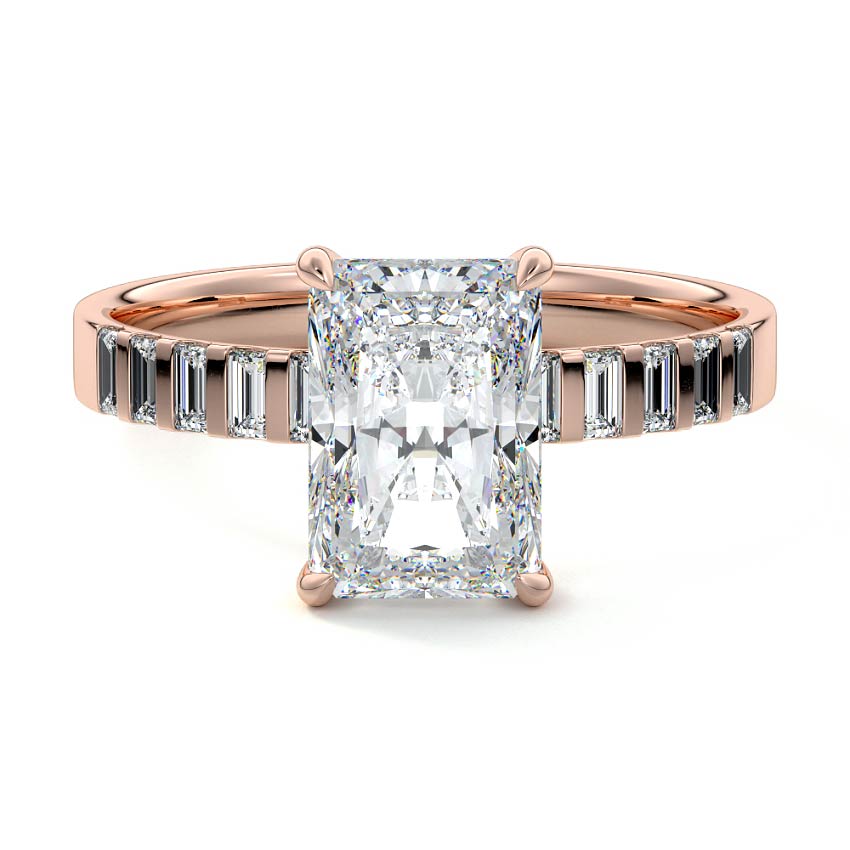 Alessia - Radiant Rose Gold Lab Grown Diamond Engagement Ring | Nura Lab