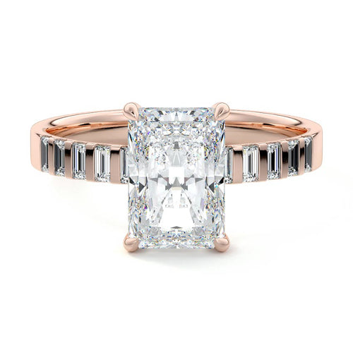 Alessia - Radiant Rose Gold Lab Grown Diamond Engagement Ring | Nura Lab