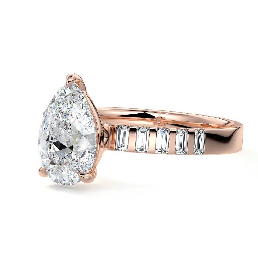 Alessia - Pear Rose Gold Lab Grown Diamond Engagement Ring | Nura Lab