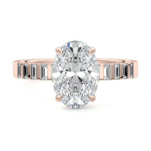 Alessia - Oval Rose Gold Lab Grown Diamond Engagement Ring | Nura Lab