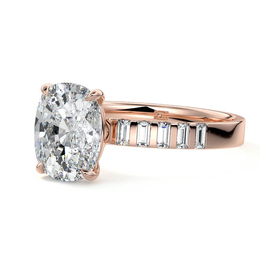 Alessia - Cushion Rose Gold Lab Grown Diamond Engagement Ring | Nura Lab