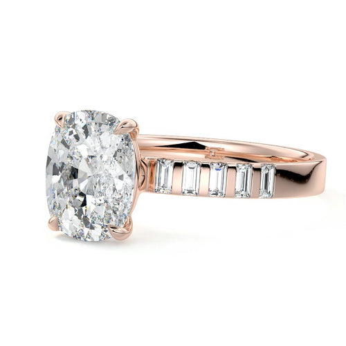 Alessia - Cushion Rose Gold Lab Grown Diamond Engagement Ring | Nura Lab