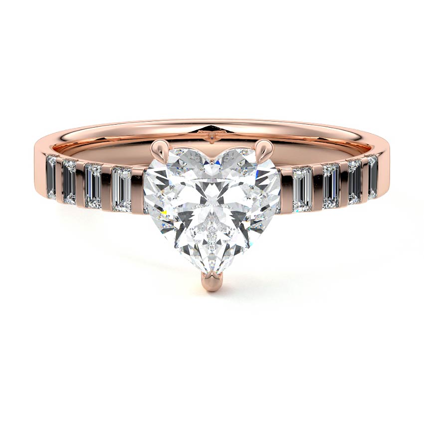 Alessia - Heart Rose Gold Lab Grown Diamond Engagement Ring | Nura Lab