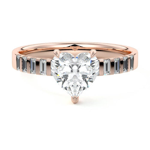 Alessia - Heart Rose Gold Lab Grown Diamond Engagement Ring | Nura Lab