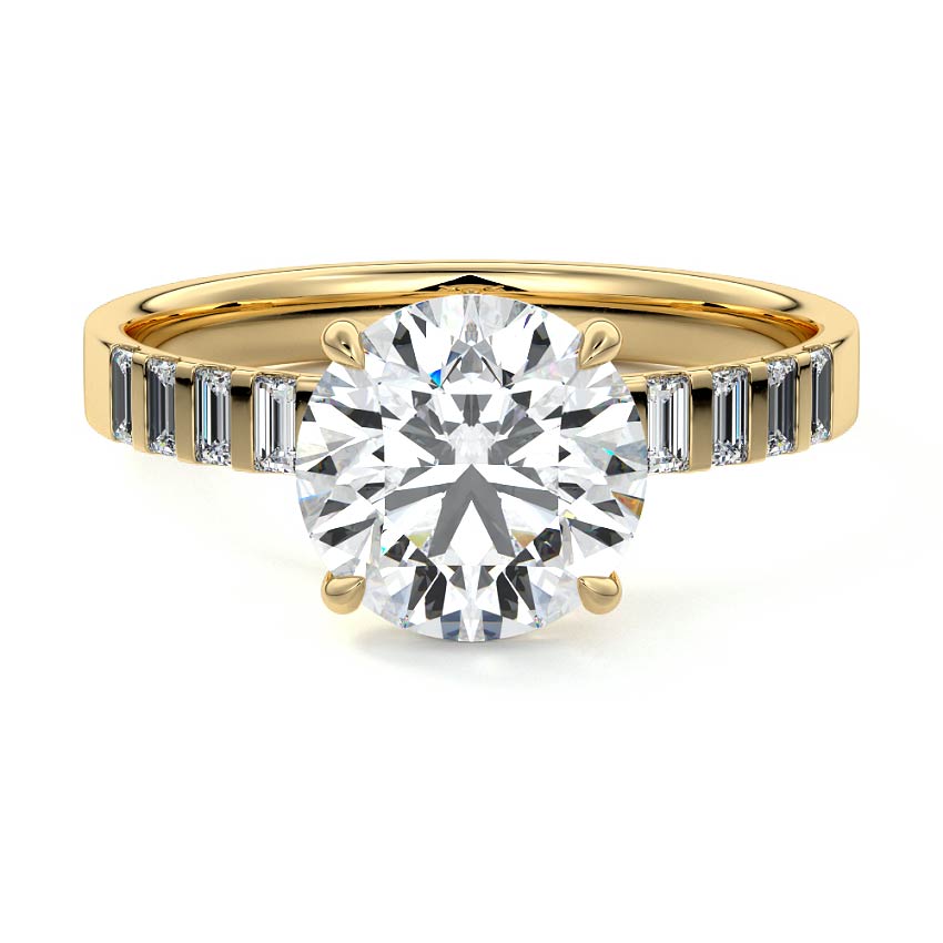 Alessia - Round Yellow Gold Lab Grown Diamond Engagement Ring | Nura Lab