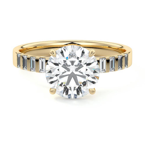 Alessia - Round Yellow Gold Lab Grown Diamond Engagement Ring | Nura Lab