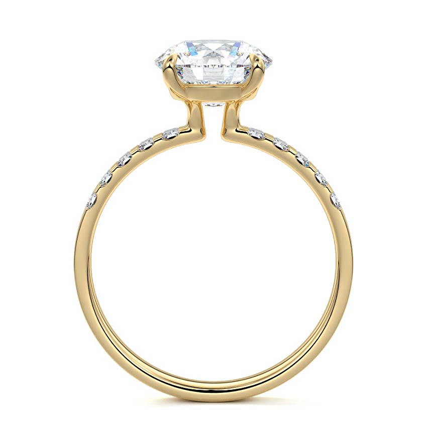 Alessia - Round Yellow Gold Engagement Ring Profile View | Nura Lab