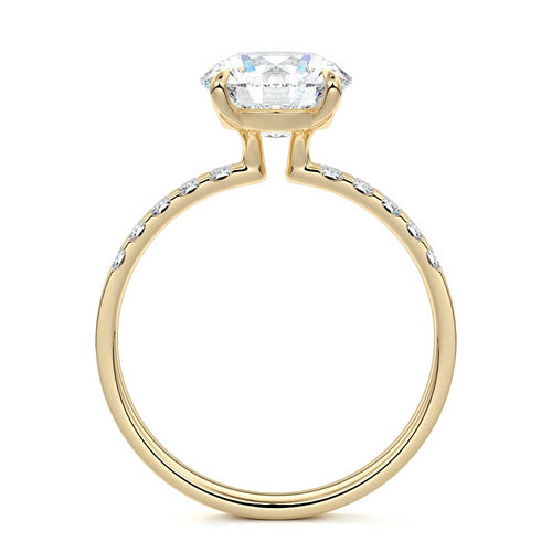 Alessia - Round Yellow Gold Engagement Ring Profile View | Nura Lab