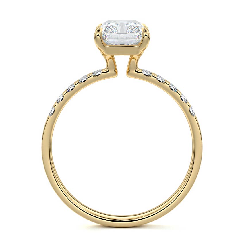 Alessia - Radiant Yellow Gold Lab Grown Diamond Engagement Ring | Nura Lab