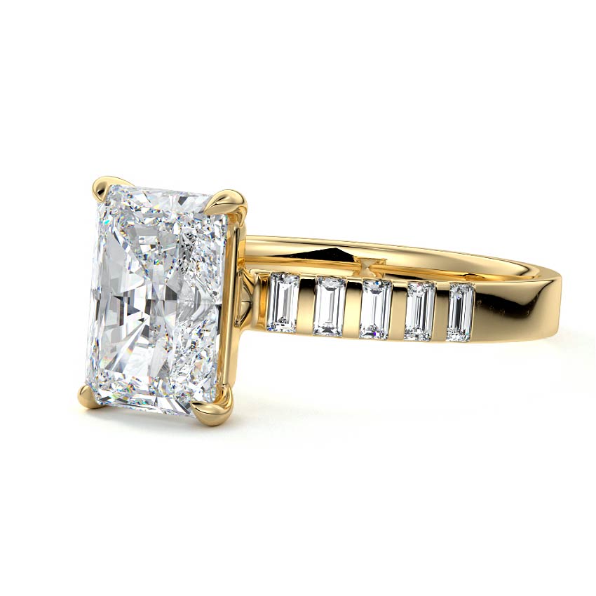 Alessia - Radiant Yellow Gold Lab Grown Diamond Engagement Ring | Nura Lab