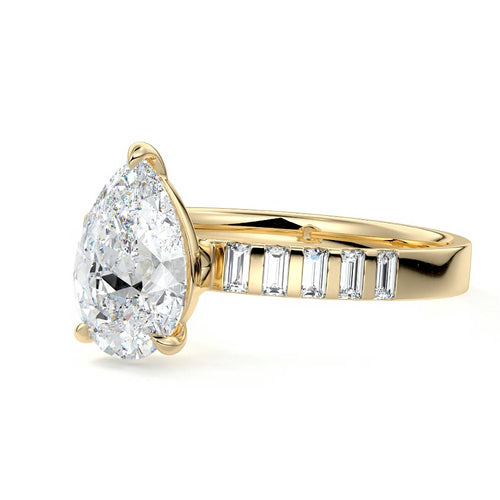 Alessia - Pear Yellow Gold Lab Grown Diamond Engagement Ring | Nura Lab
