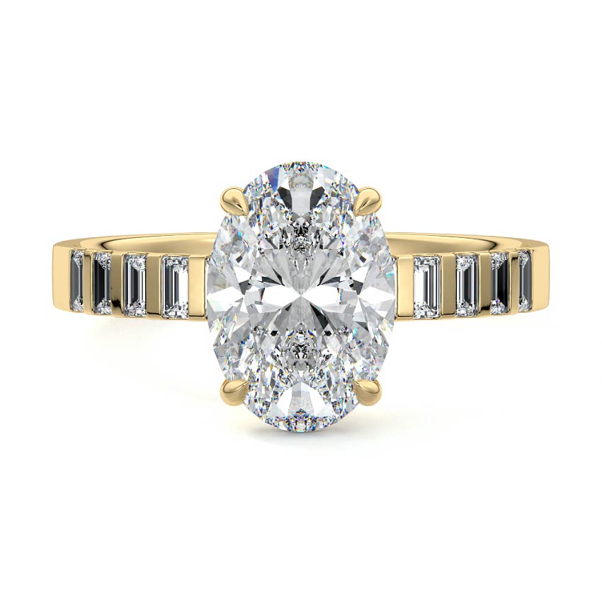 Alessia - Oval Yellow Gold Lab Grown Diamond Engagement Ring | Nura Lab