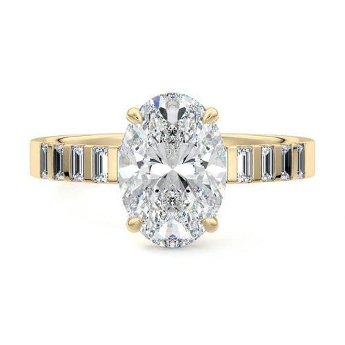 Alessia - Oval Yellow Gold Lab Grown Diamond Engagement Ring | Nura Lab
