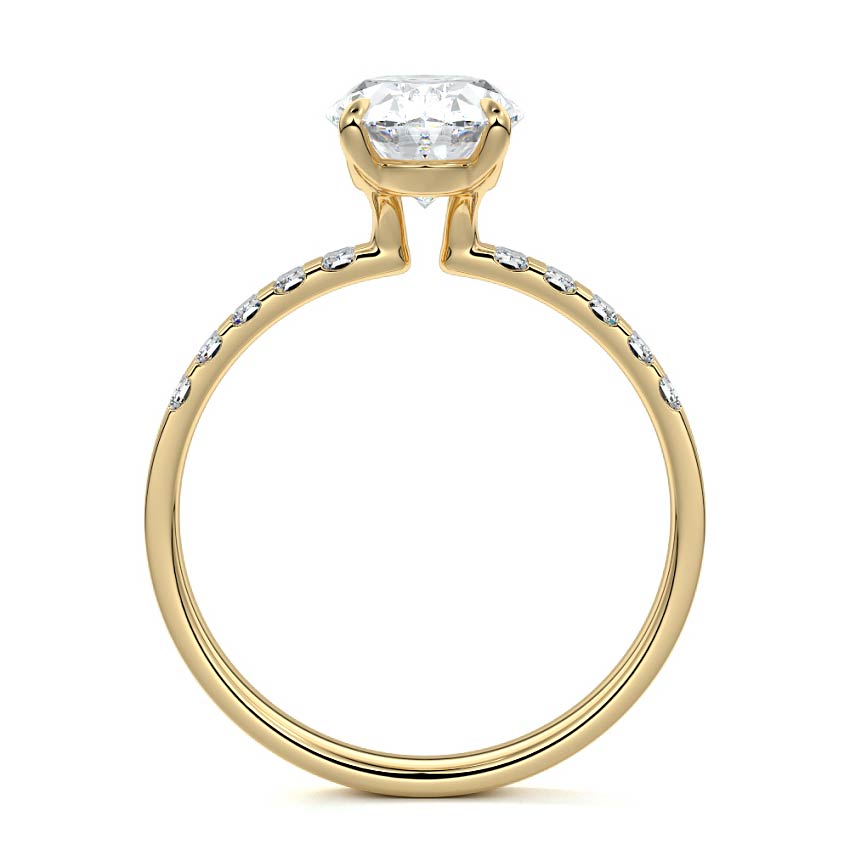 Alessia - Oval Yellow Gold Engagement Ring Profile View | Nura Lab
