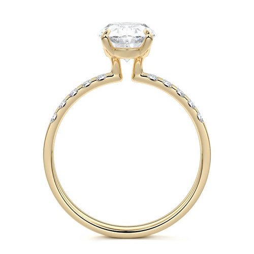 Alessia - Oval Yellow Gold Engagement Ring Profile View | Nura Lab