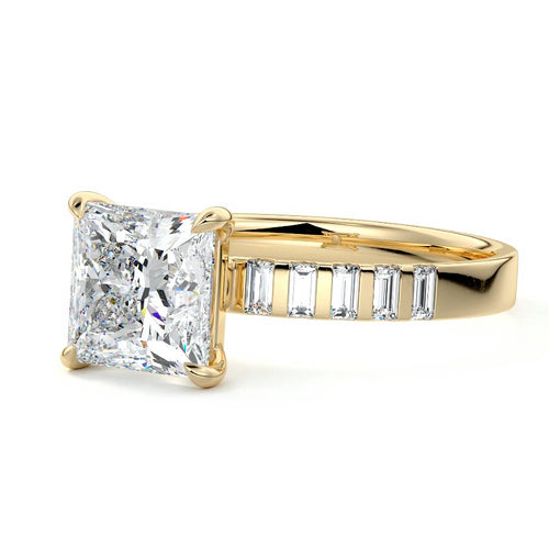 Alessia - Princess Yellow Gold Lab Grown Diamond Engagement Ring | Nura Lab