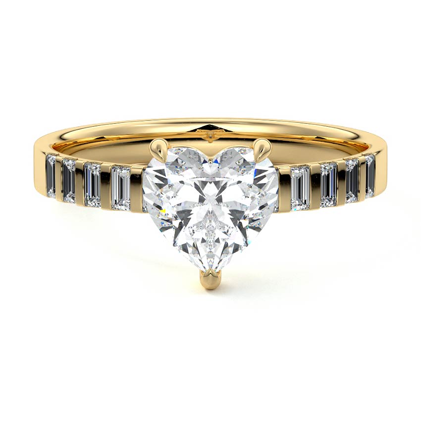 Alessia - Heart Yellow Gold Lab Grown Diamond Engagement Ring | Nura Lab