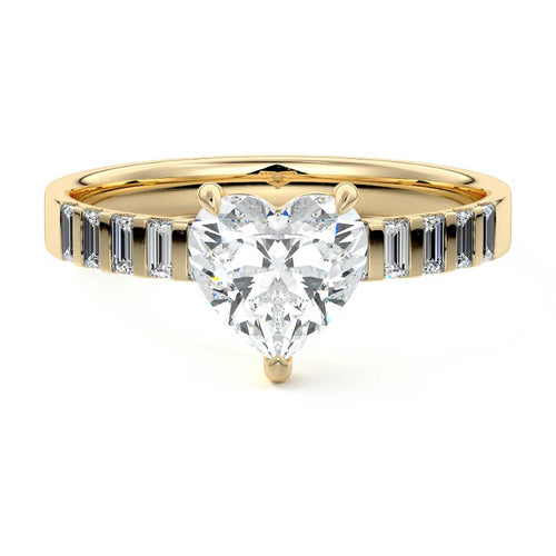 Alessia - Heart Yellow Gold Lab Grown Diamond Engagement Ring | Nura Lab