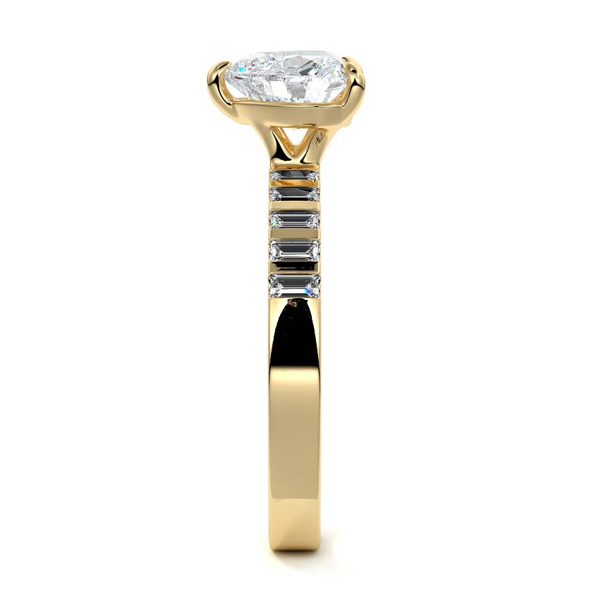 Alessia - Heart Yellow Gold Engagement Ring Side View | Nura Lab
