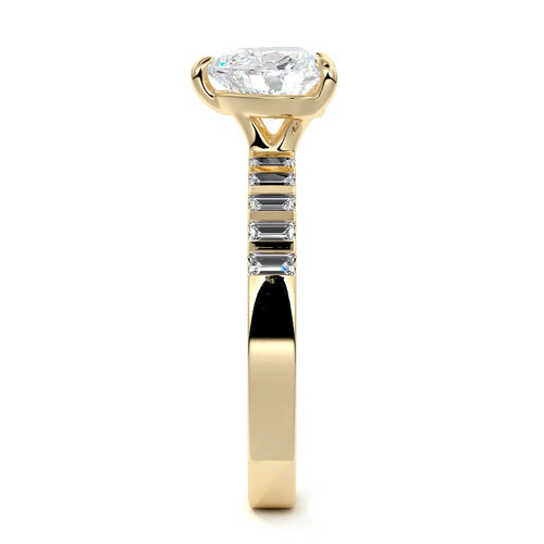 Alessia - Heart Yellow Gold Engagement Ring Side View | Nura Lab