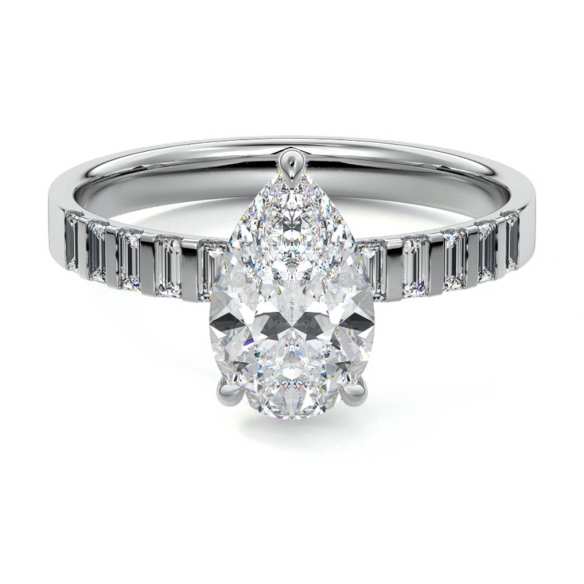 Alessia - Pear White Gold Lab Grown Diamond Engagement Ring | Nura Lab