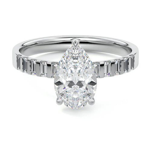 Alessia - Pear White Gold Lab Grown Diamond Engagement Ring | Nura Lab