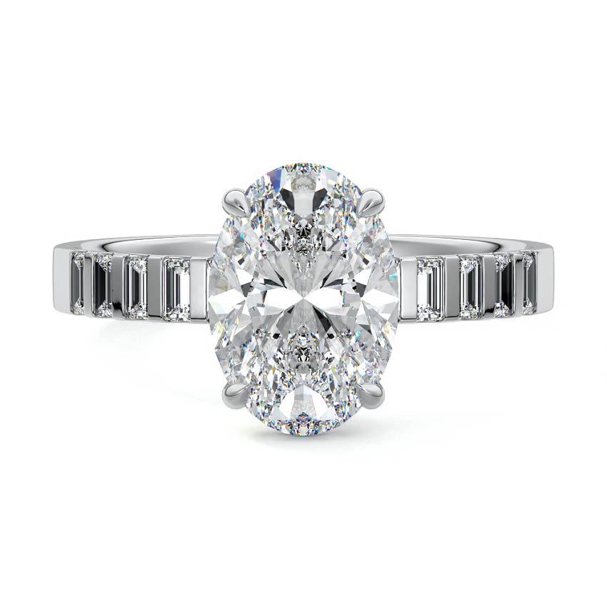 Alessia - Oval White Gold Lab Grown Diamond Engagement Ring | Nura Lab