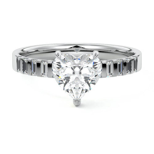 Alessia - Heart White Gold Lab Grown Diamond Engagement Ring | Nura Lab