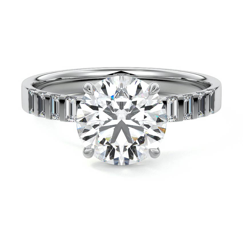 Alessia - Round Platinum Lab Grown Diamond Engagement Ring | Nura Lab