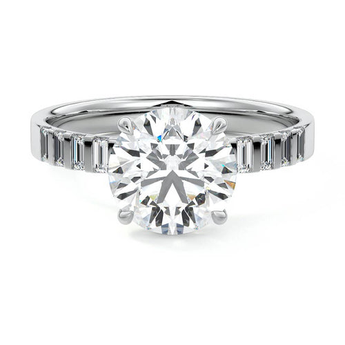 Alessia - Round Platinum Lab Grown Diamond Engagement Ring | Nura Lab